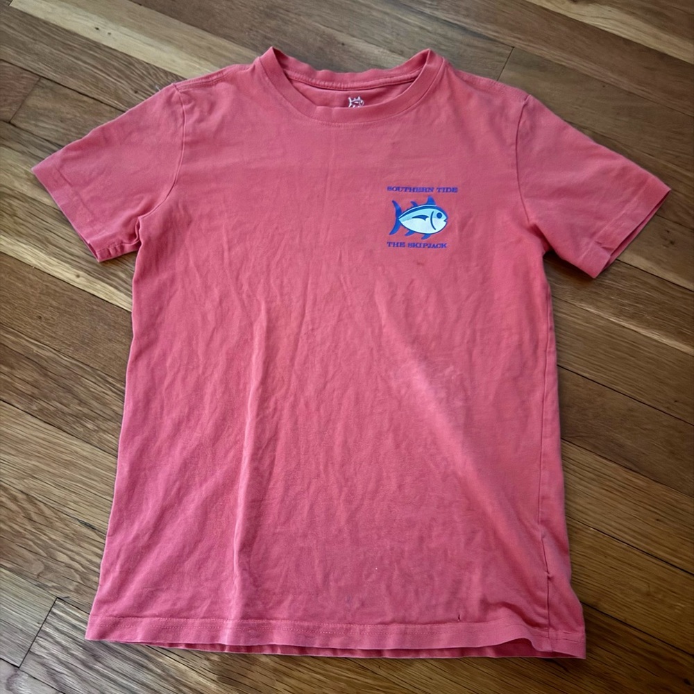 Southern Tide Youth M (8-10) Skipjack Short Sleeve T-Shirt front/back graphic